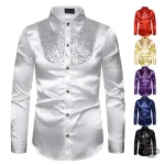 Chemise satinée au design steampunk unique