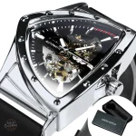 Montre automatique à cadran transparent pour homme